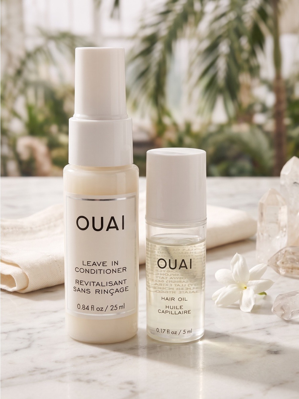 OUAI Leave In Conditioner & Hair Oil Travel Mini Duo